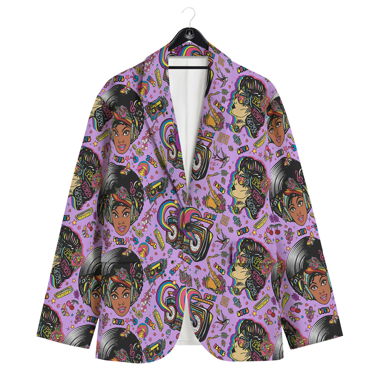Hippie Retro Funky Women Print Pattern Men's Sport Coat-grizzshop