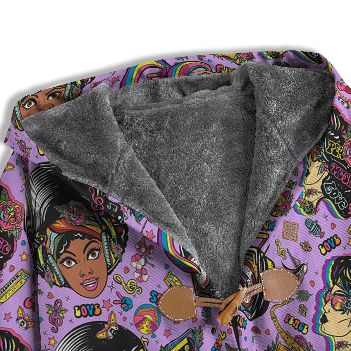 Hippie Retro Funky Women Print Pattern Men's Windbreaker Jacket-grizzshop