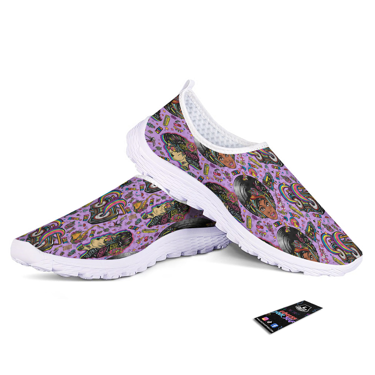 Hippie Retro Funky Women Print Pattern Nurse Shoes-grizzshop