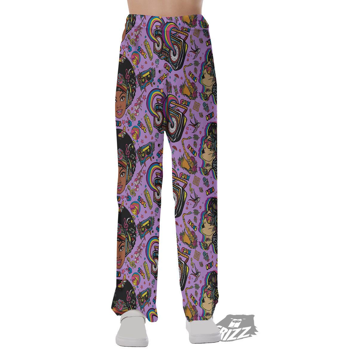 Hippie Retro Funky Women Print Pattern Pajama Pants-grizzshop