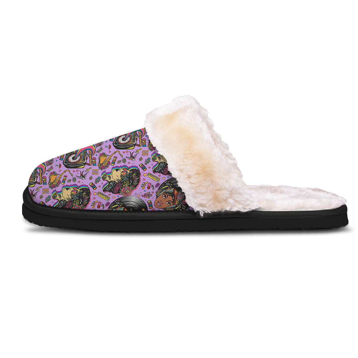 Hippie Retro Funky Women Print Pattern Slippers-grizzshop