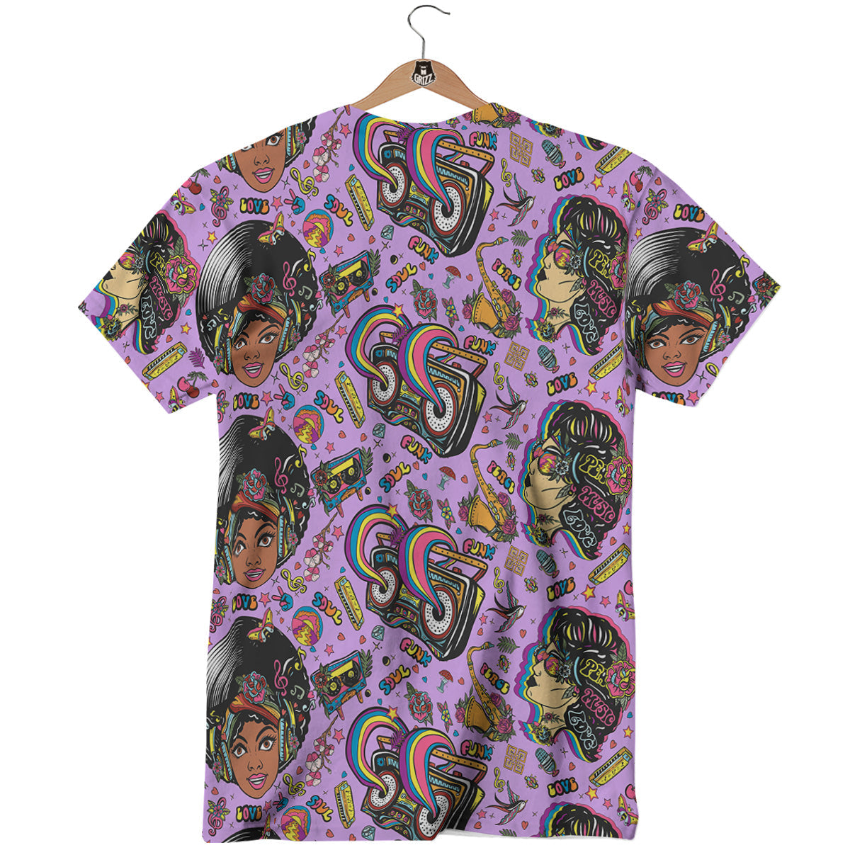 Hippie Retro Funky Women Print Pattern T-Shirt-grizzshop