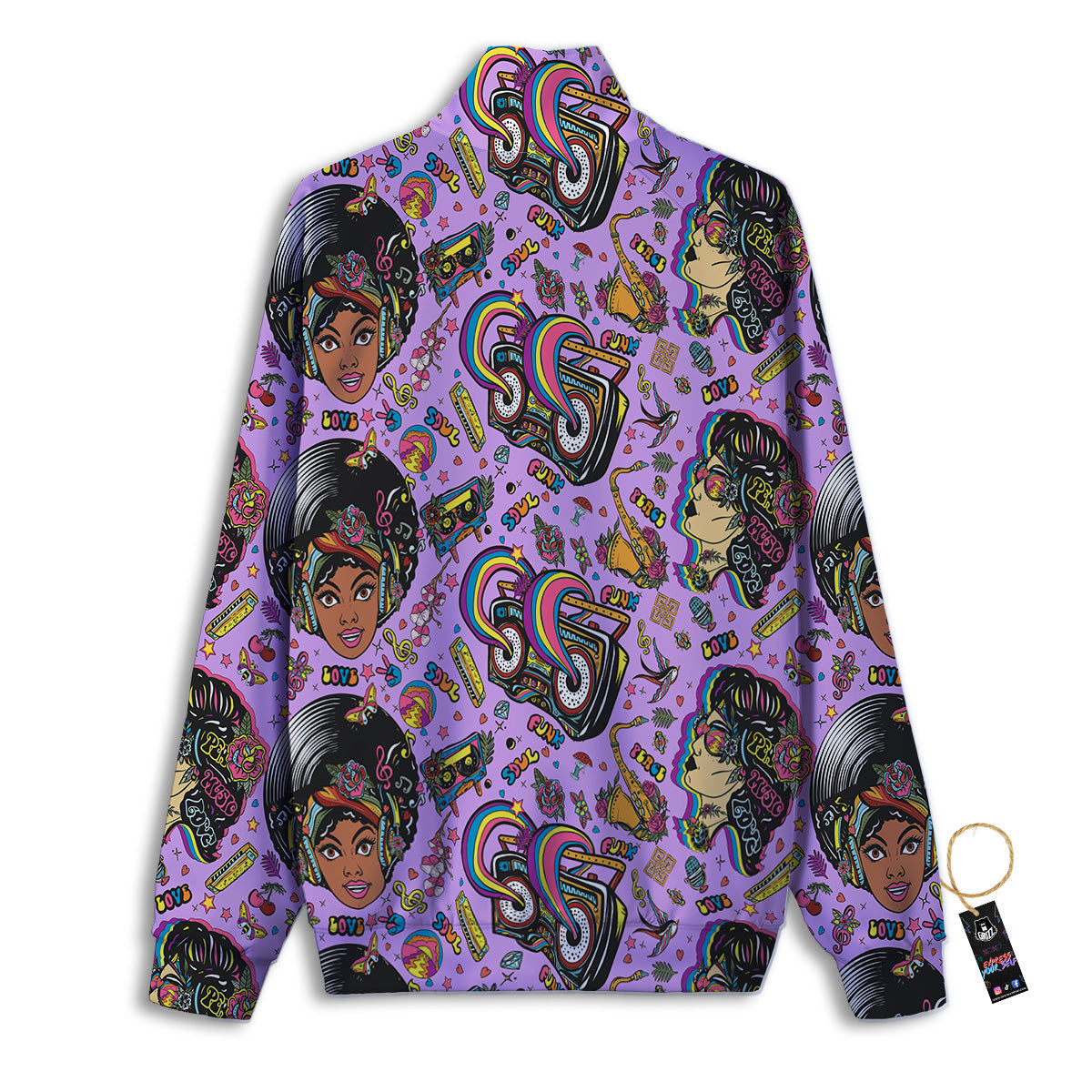 Hippie Retro Funky Women Print Pattern Track Jacket-grizzshop