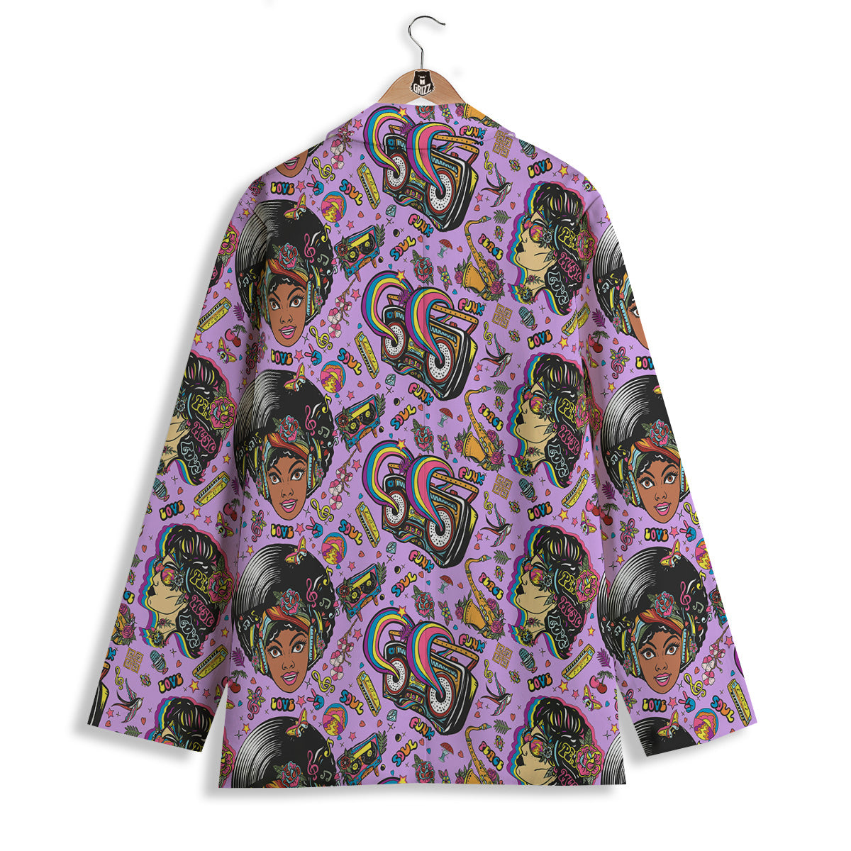 Hippie Retro Funky Women Print Pattern Women's Blazer-grizzshop