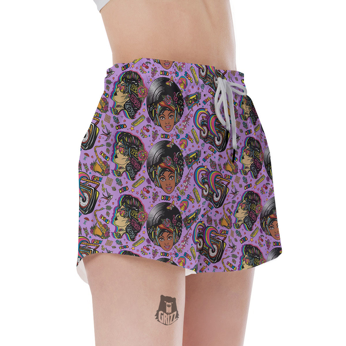 Hippie Retro Funky Women Print Pattern Women's Shorts-grizzshop