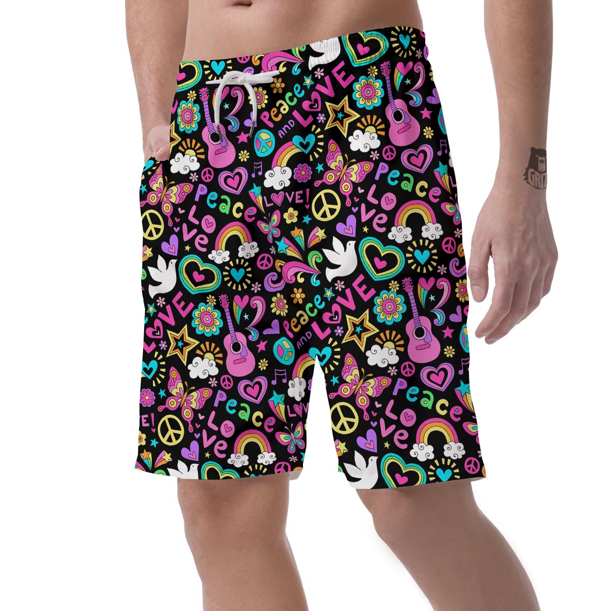 Hippie Retro Men's Shorts-grizzshop