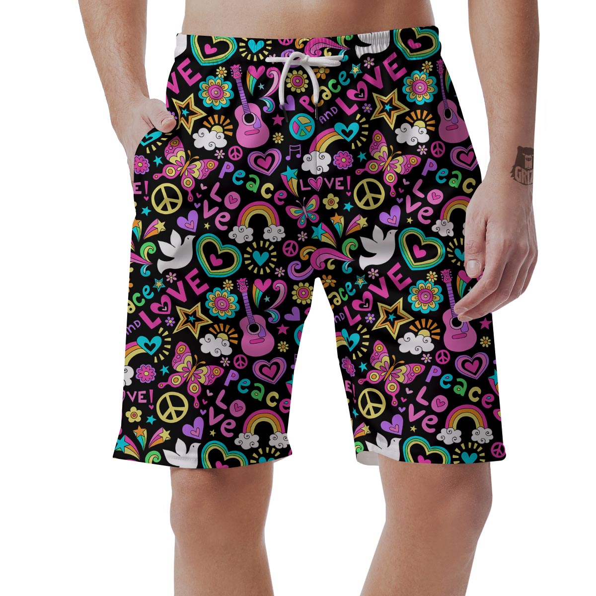 Hippie Retro Men's Shorts-grizzshop