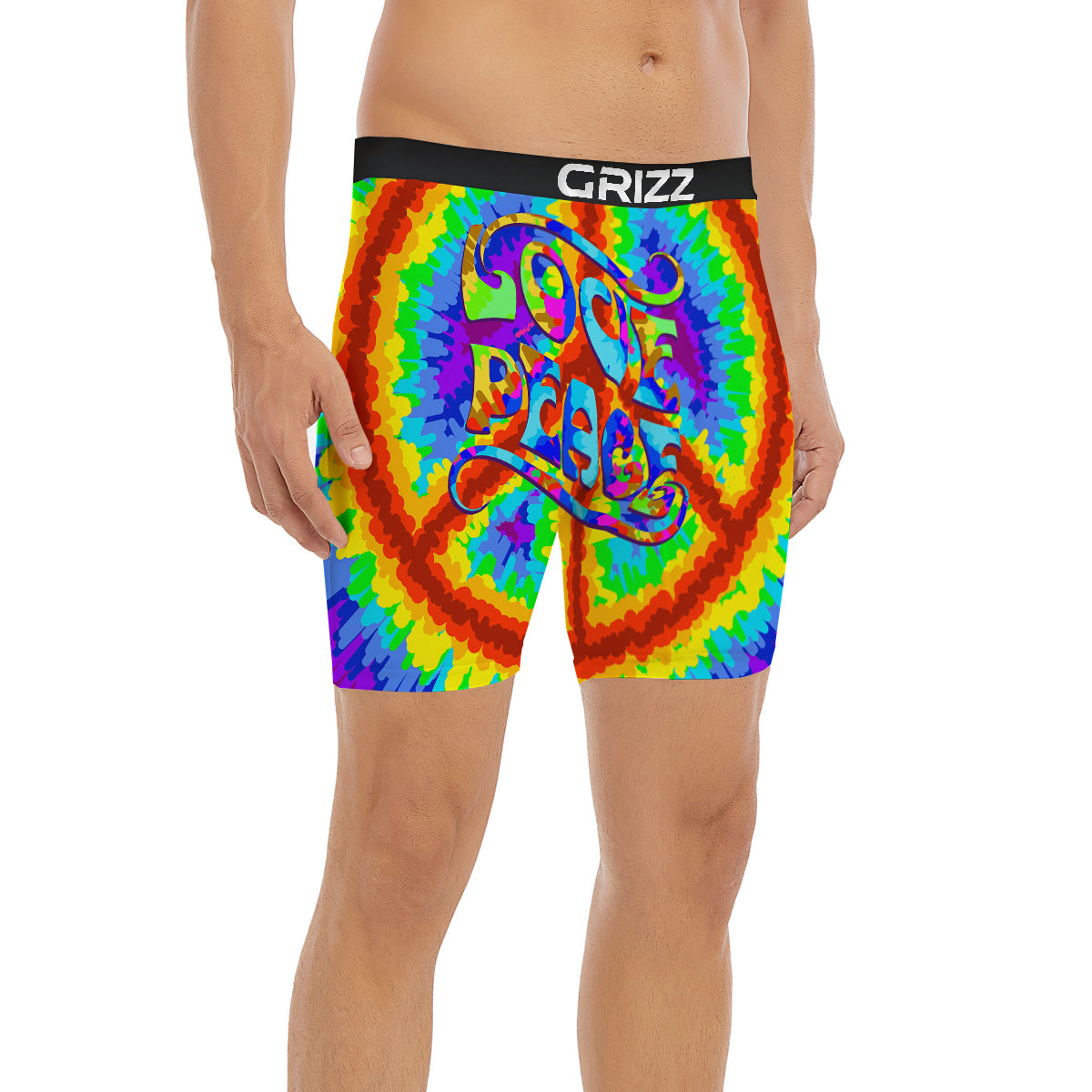 Hippie Symbol Colorful Abstract Print Boxer Briefs-grizzshop