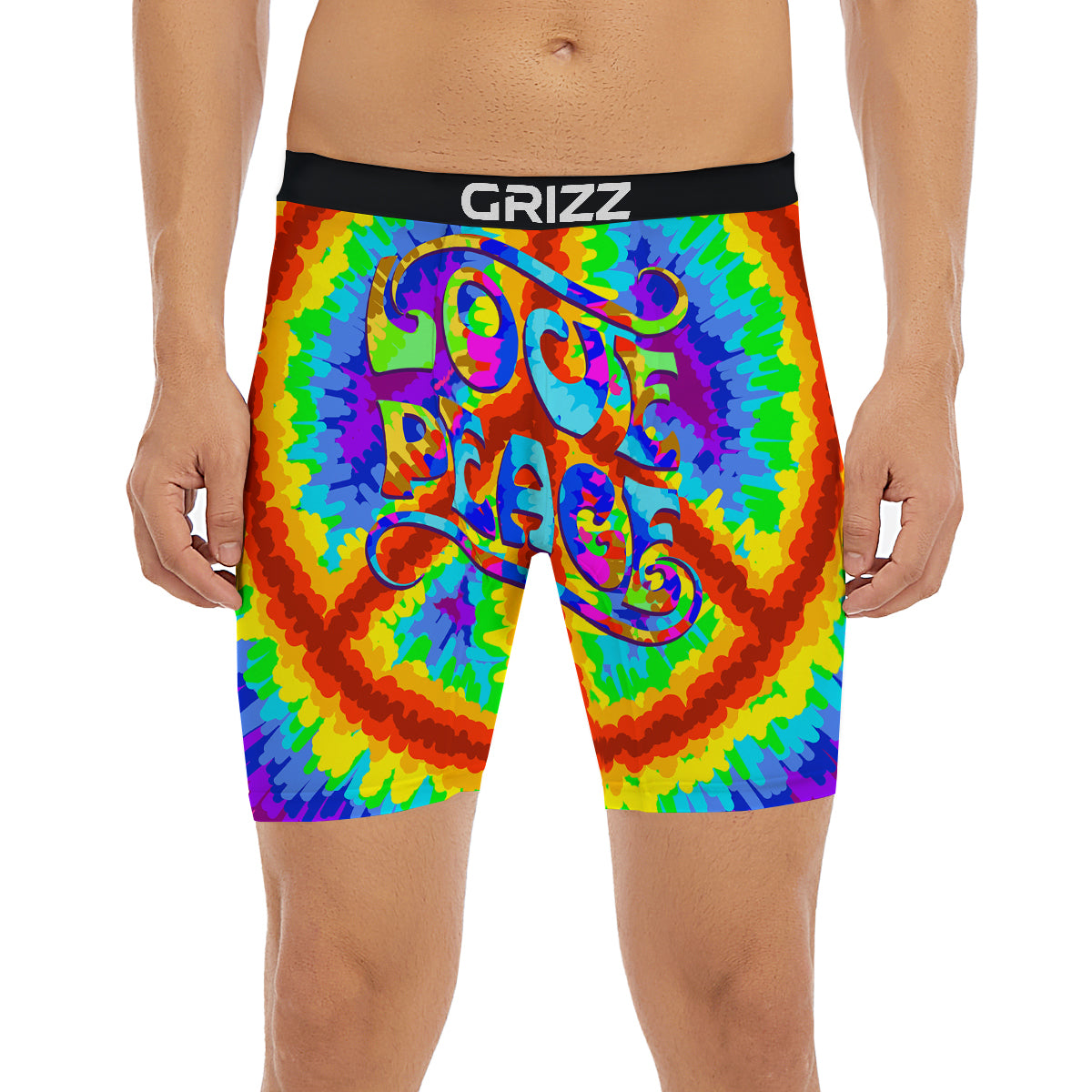 Hippie Symbol Colorful Abstract Print Boxer Briefs-grizzshop