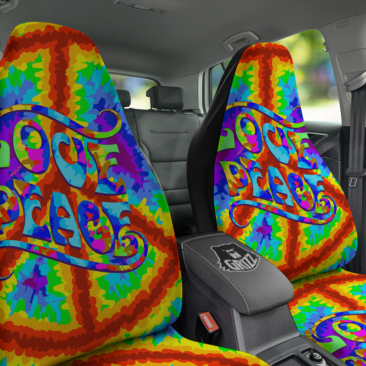 Hippie Symbol Colorful Abstract Print Car Seat Covers-grizzshop