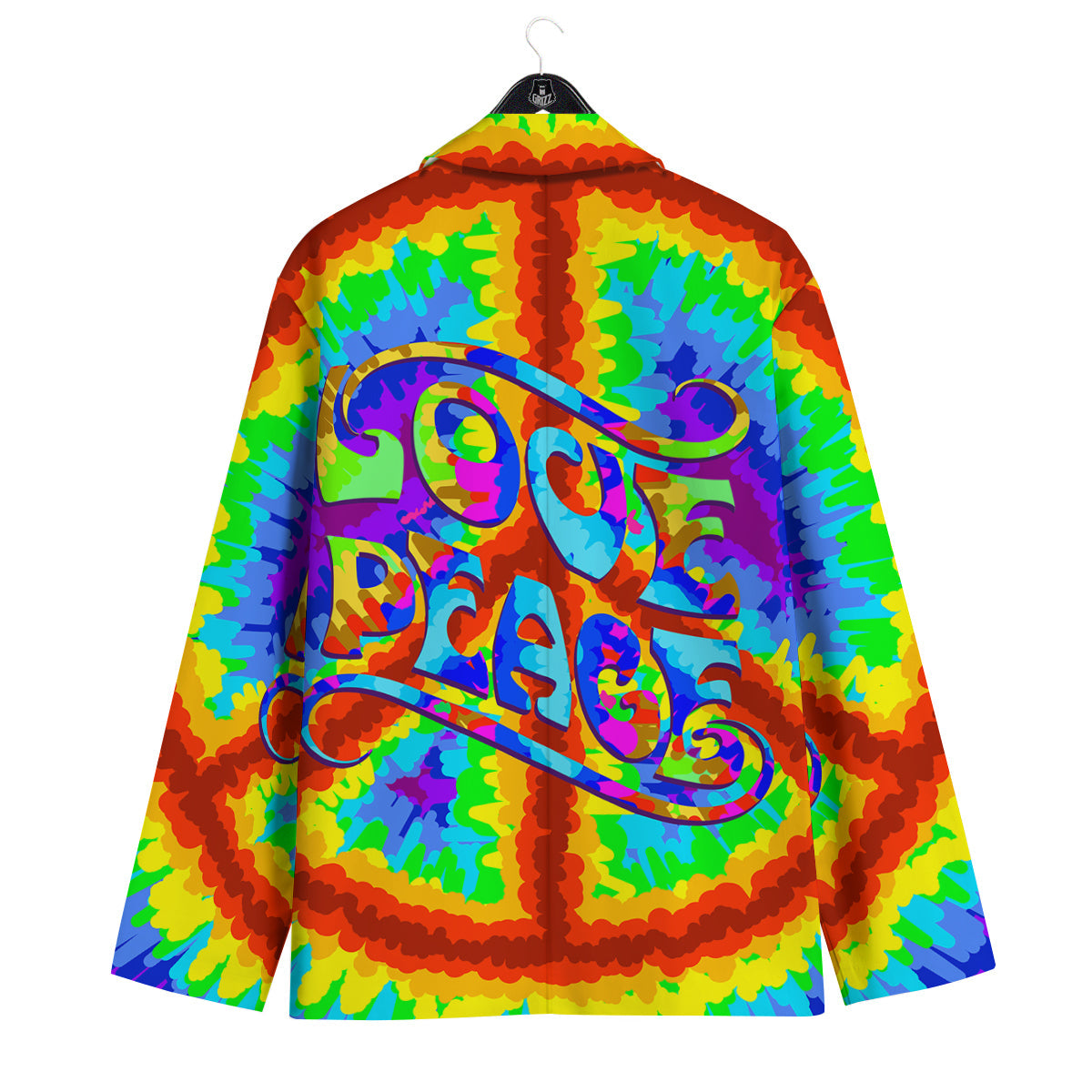 Hippie Symbol Colorful Abstract Print Men's Sport Coat-grizzshop