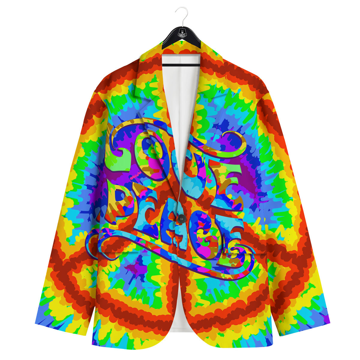 Hippie Symbol Colorful Abstract Print Men's Sport Coat-grizzshop