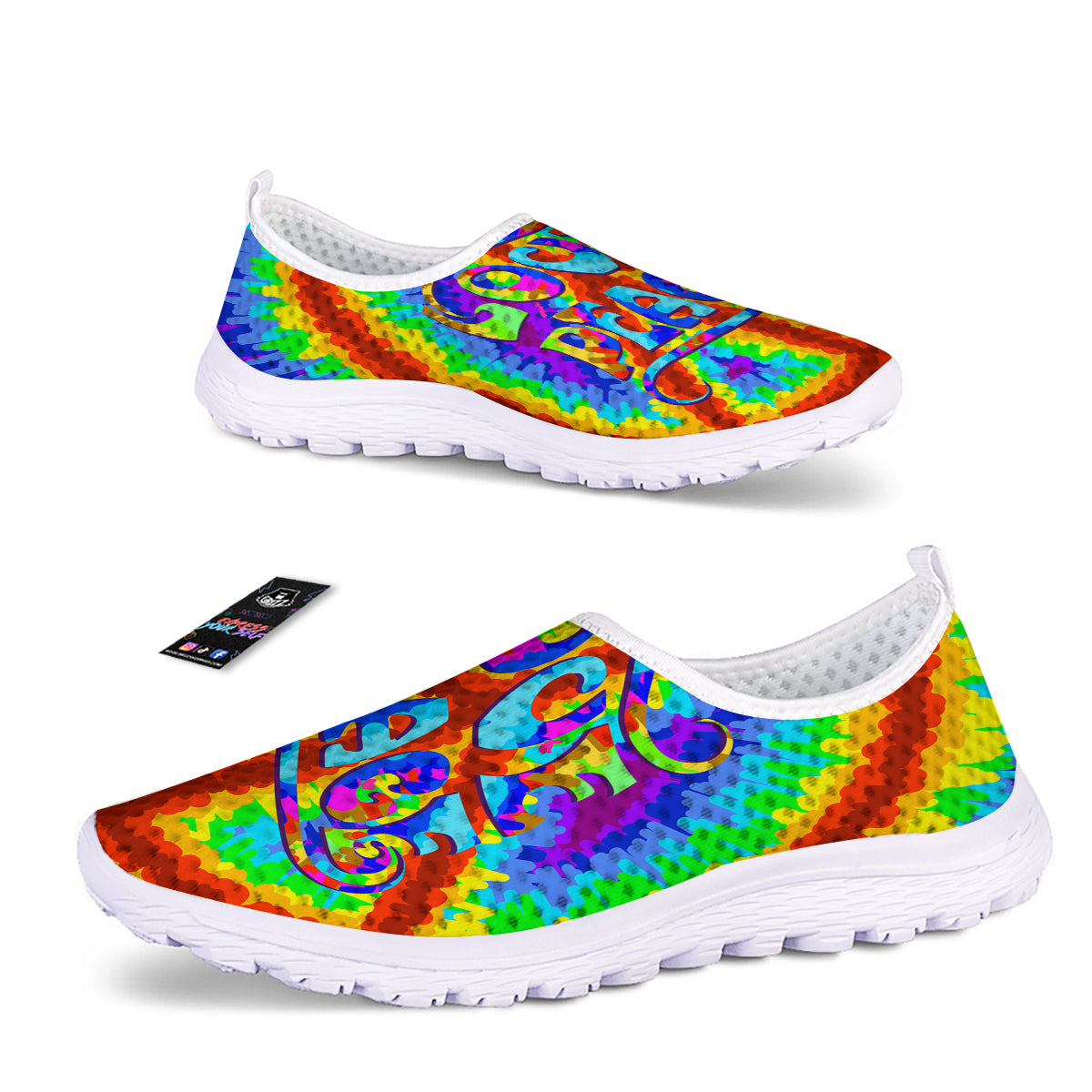 Hippie Symbol Colorful Abstract Print Nurse Shoes-grizzshop