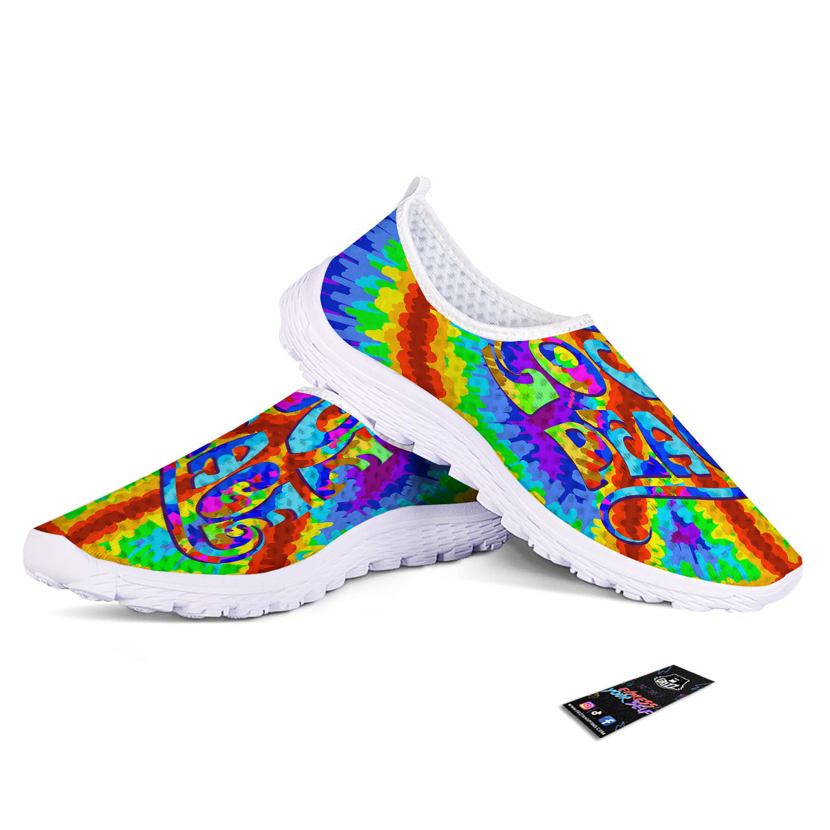 Hippie Symbol Colorful Abstract Print Nurse Shoes-grizzshop