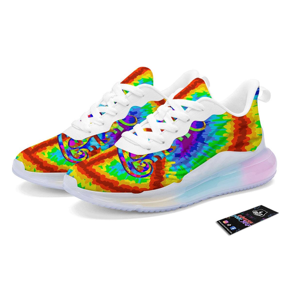 Hippie Symbol Colorful Abstract Print Running Sneakers-grizzshop