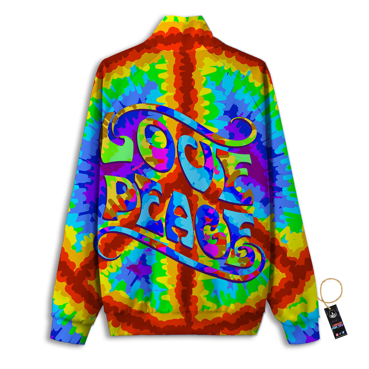 Hippie Symbol Colorful Abstract Print Track Jacket-grizzshop