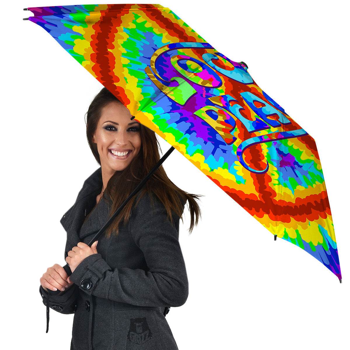 Hippie Symbol Colorful Abstract Print Umbrella-grizzshop
