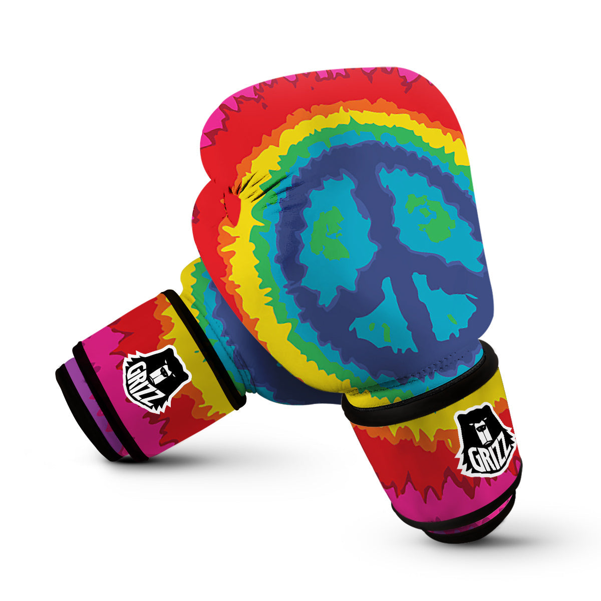 Hippie Tie dye Peace Sign Pattern Print Boxing Gloves-grizzshop