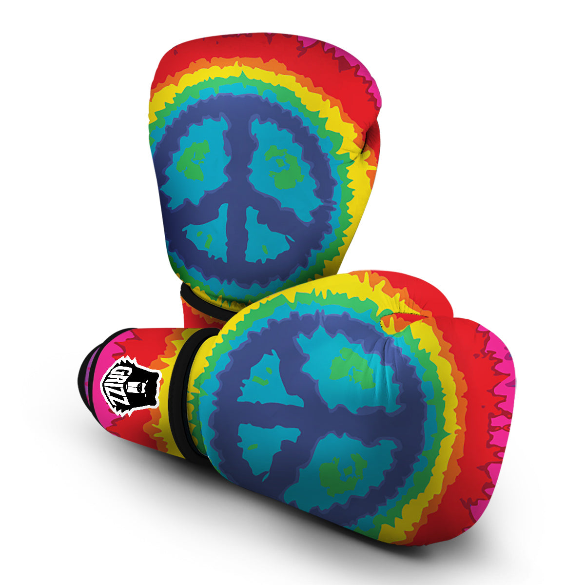 Hippie Tie dye Peace Sign Pattern Print Boxing Gloves-grizzshop