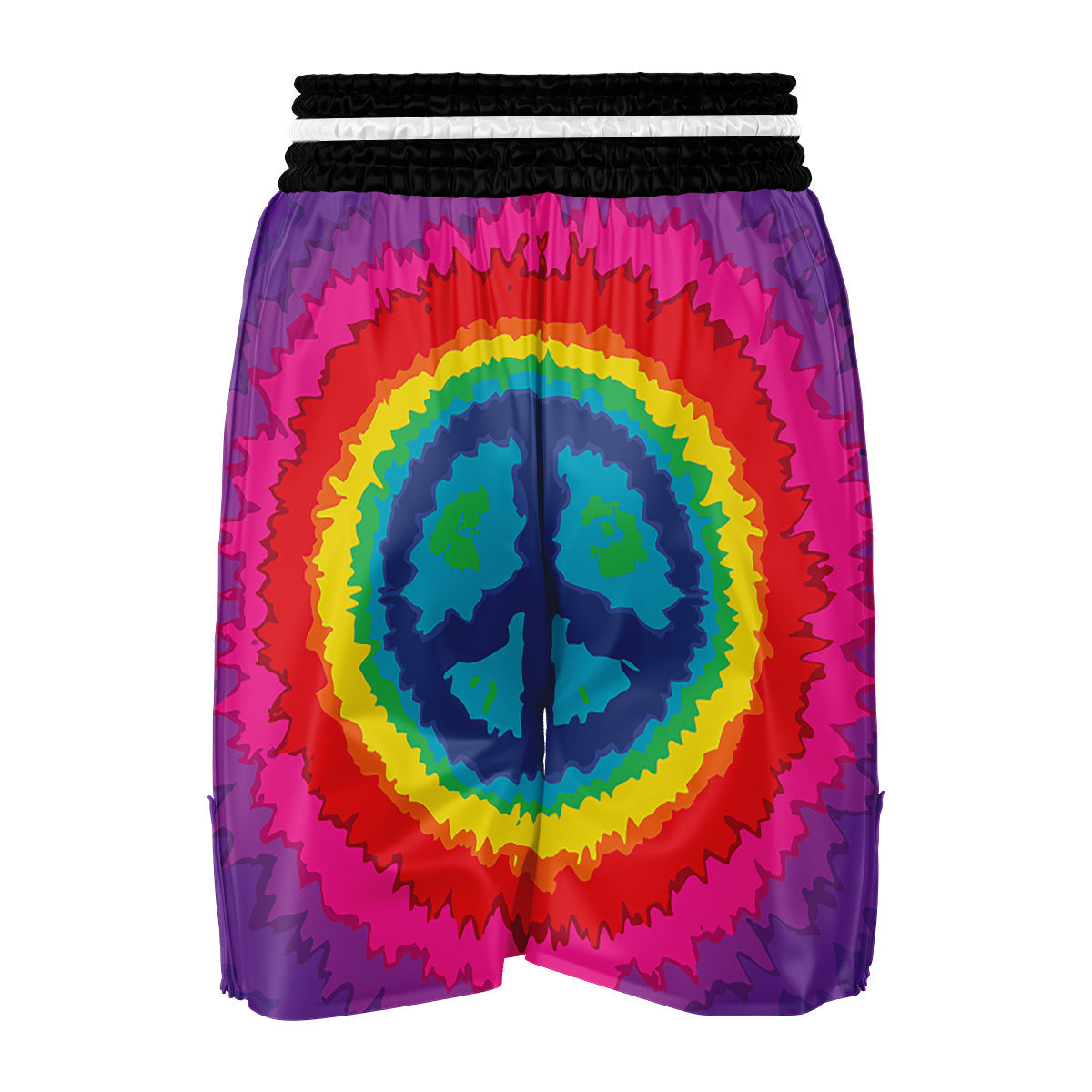 Hippie Tie dye Peace Sign Pattern Print Boxing Shorts-grizzshop