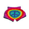 Hippie Tie dye Peace Sign Pattern Print Muay Thai Boxing Shorts-grizzshop