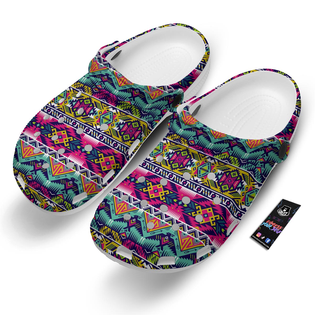 Hippie Tribal Aztec Print Pattern Clog-grizzshop