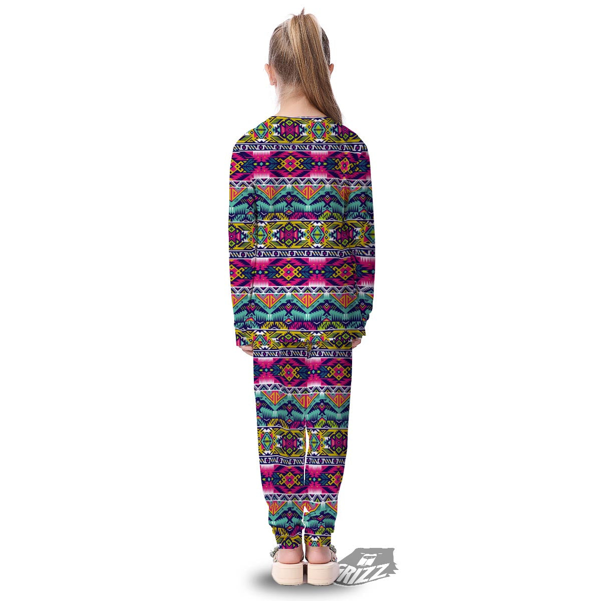 Hippie Tribal Aztec Print Pattern Kid's Pajamas-grizzshop