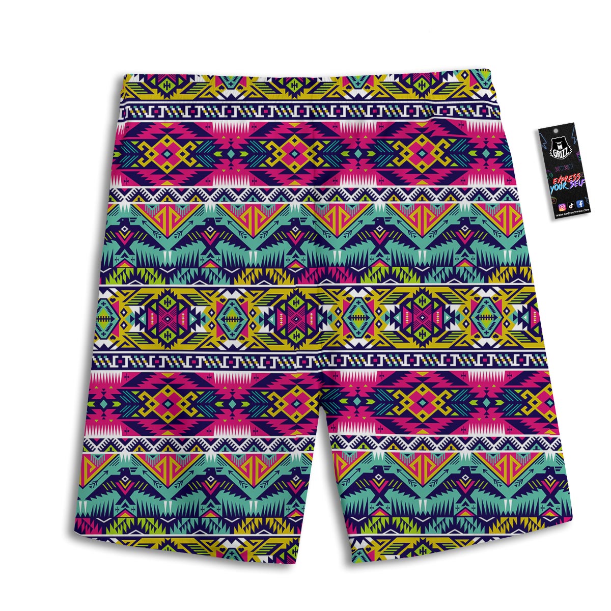 Hippie Tribal Aztec Print Pattern Men's Athletic Shorts