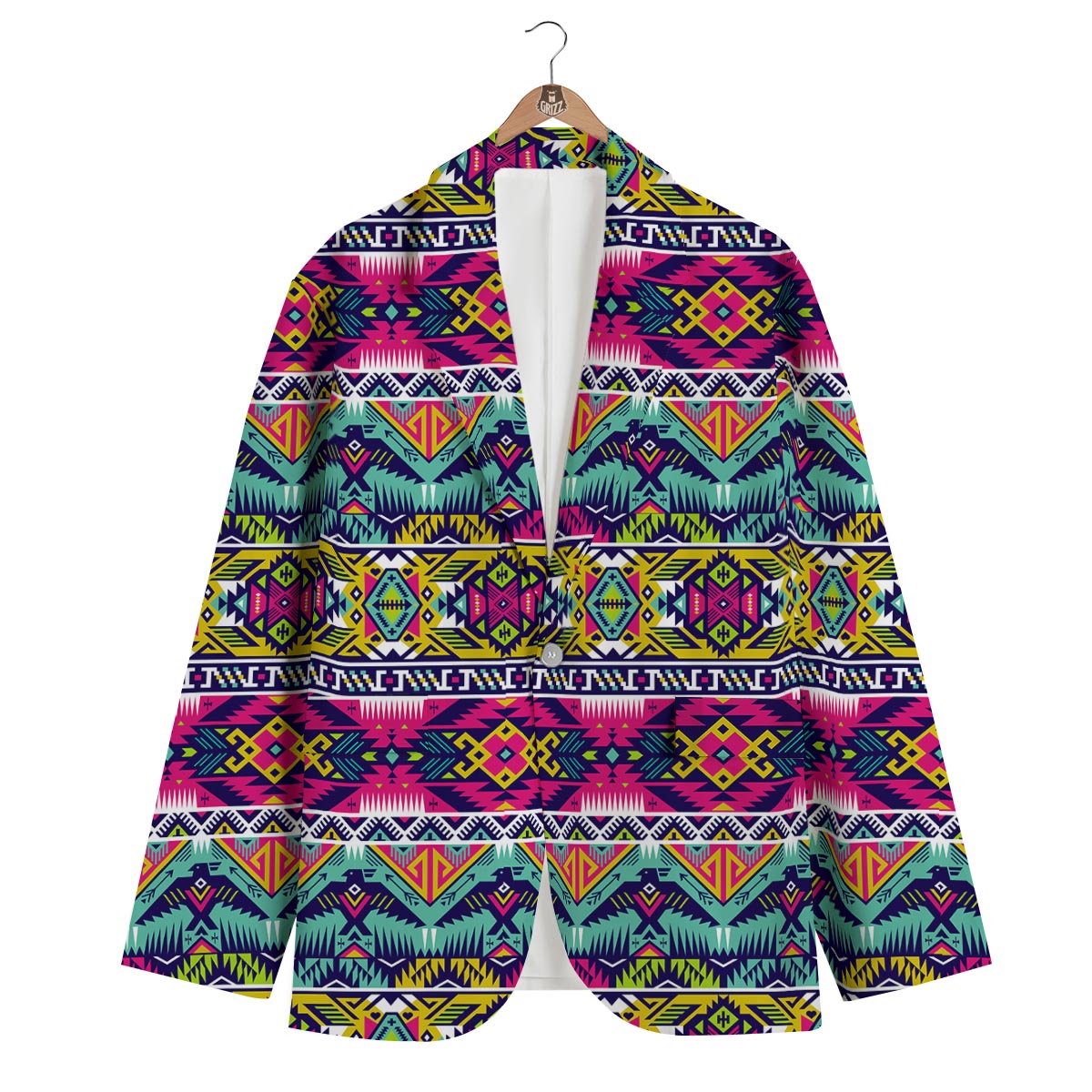 Hippie Tribal Aztec Print Pattern Men's Blazer-grizzshop