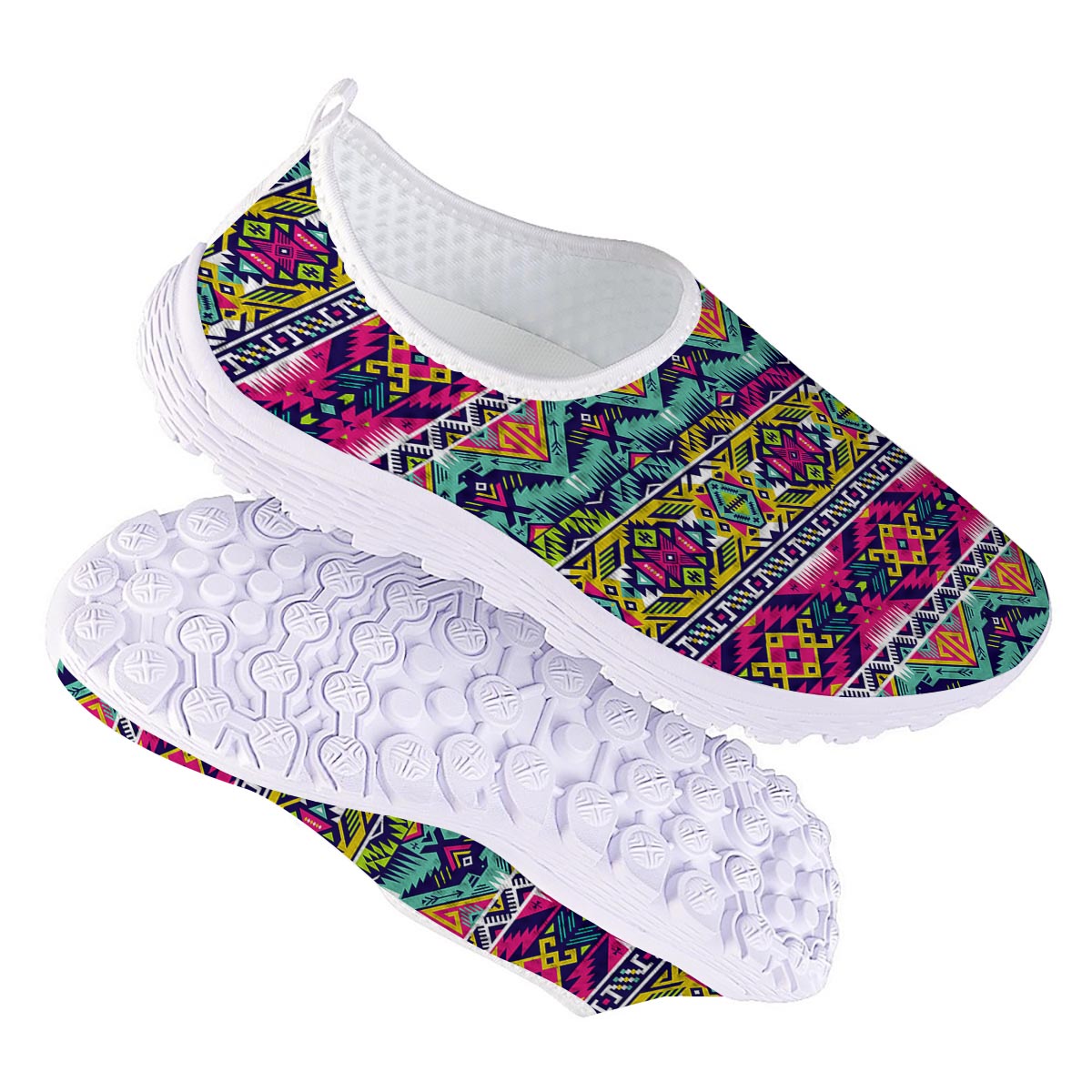 Hippie Tribal Aztec Print Pattern Nurse Shoes-grizzshop