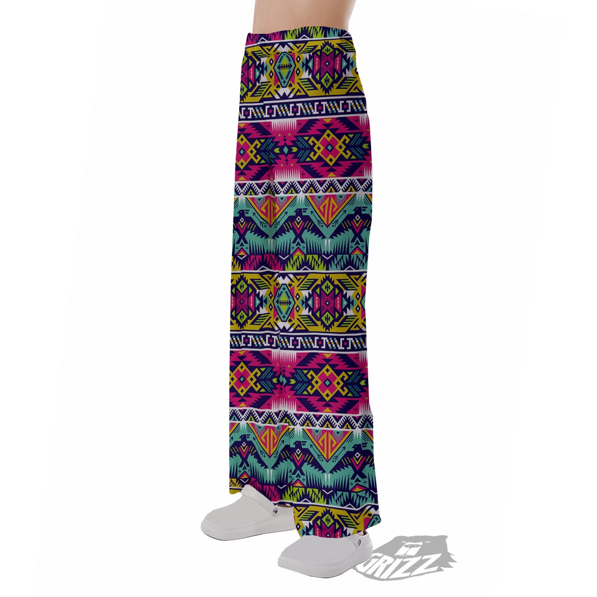 Hippie Tribal Aztec Print Pattern Pajama Pants-grizzshop