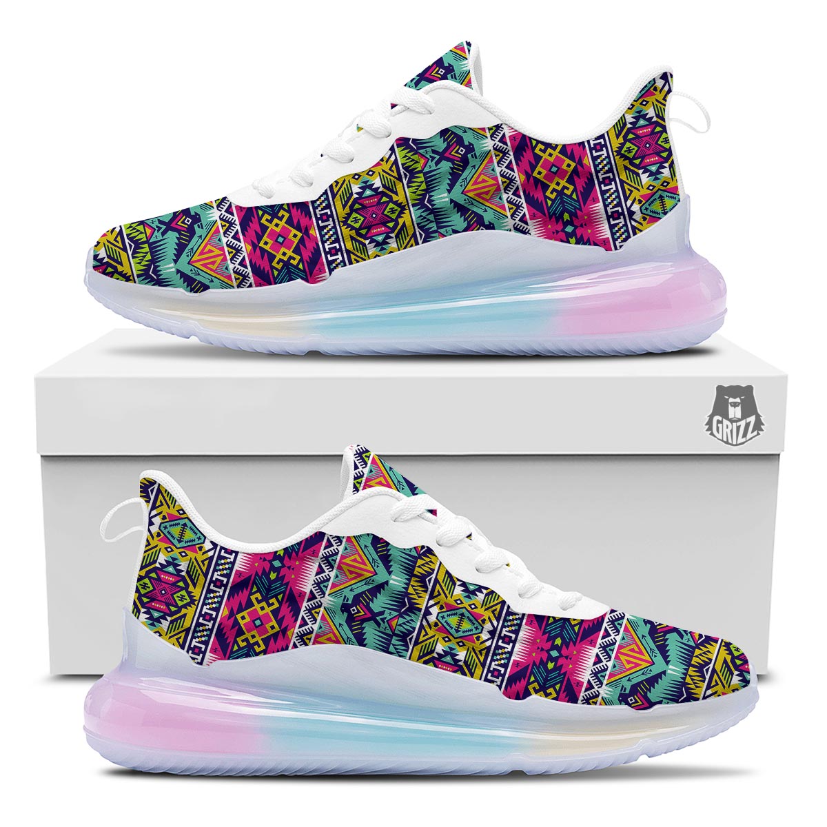 Hippie Tribal Aztec Print Pattern Running Sneakers-grizzshop