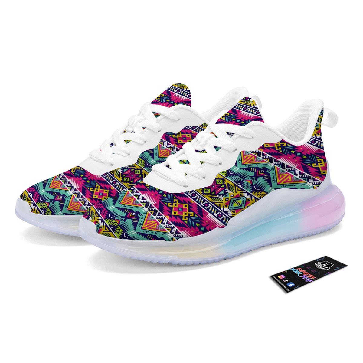 Hippie Tribal Aztec Print Pattern Running Sneakers-grizzshop