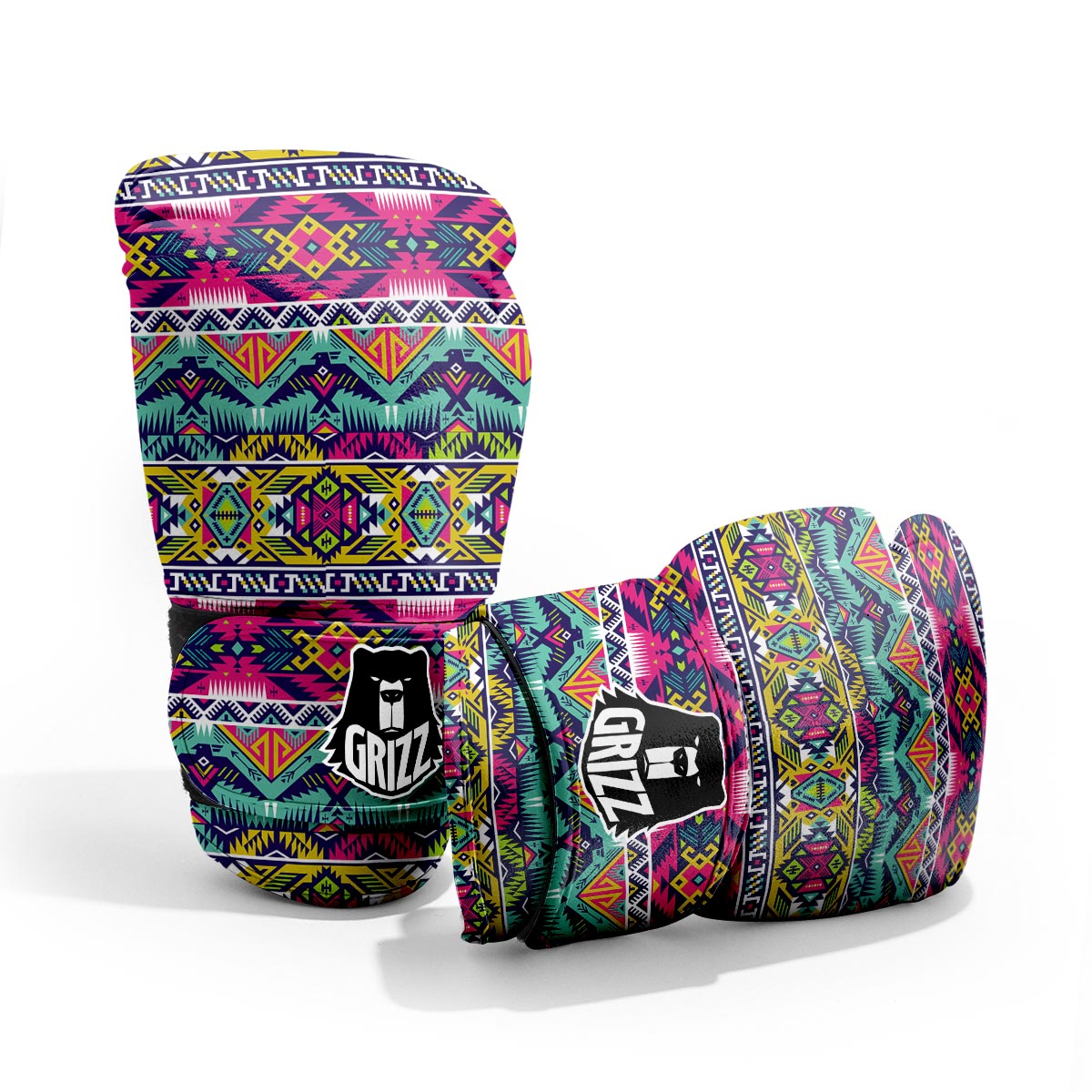 Hippie Tribal Aztec Print Pattern Pro Boxing Glove