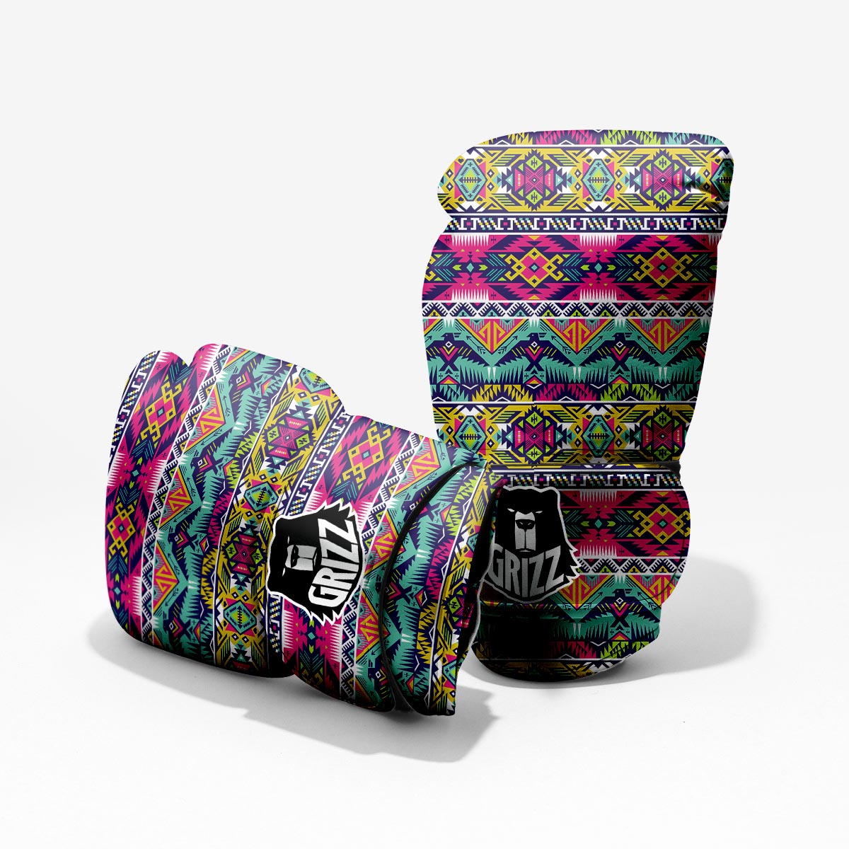 Hippie Tribal Aztec Print Pattern Pro Boxing Glove