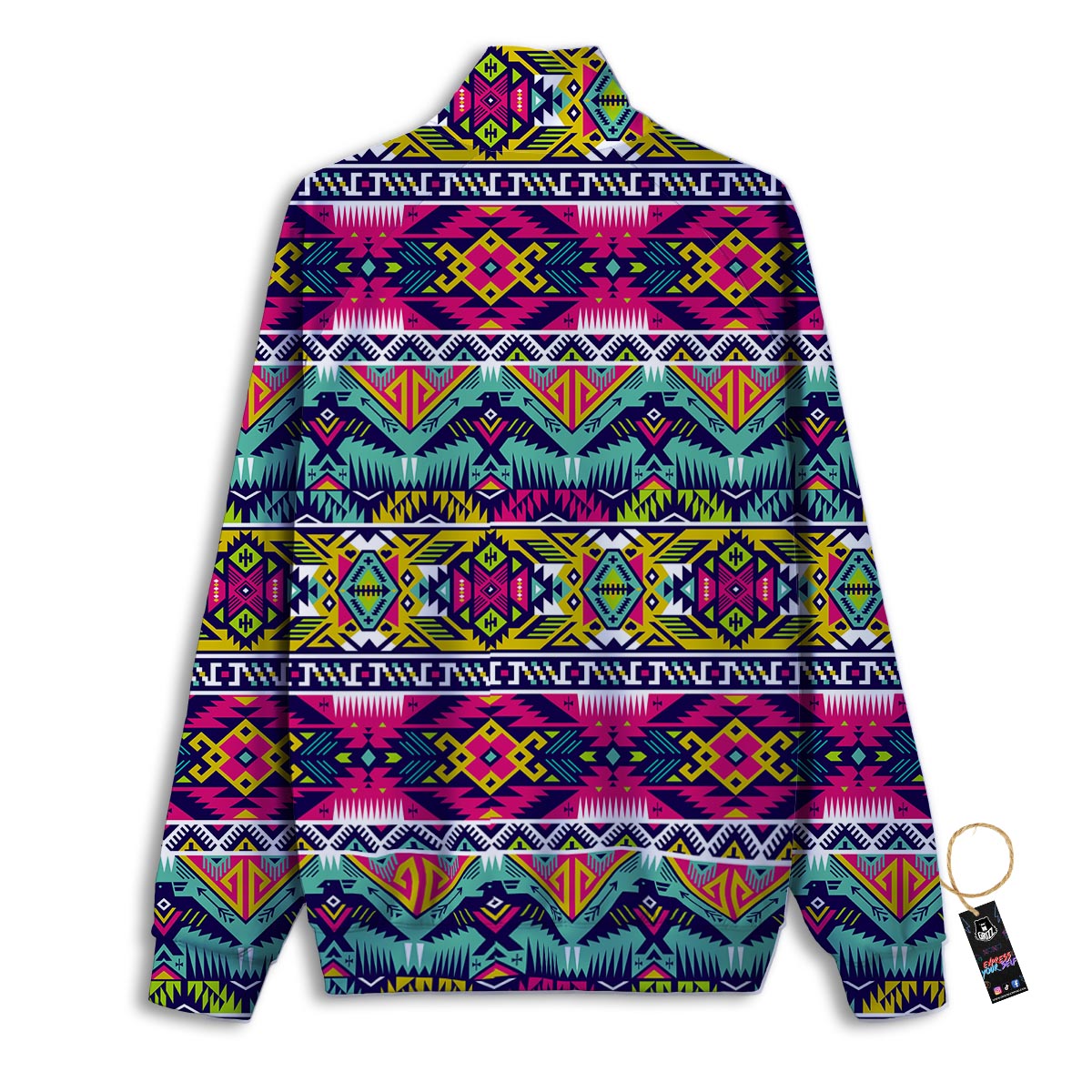 Hippie Tribal Aztec Print Pattern Track Jacket-grizzshop