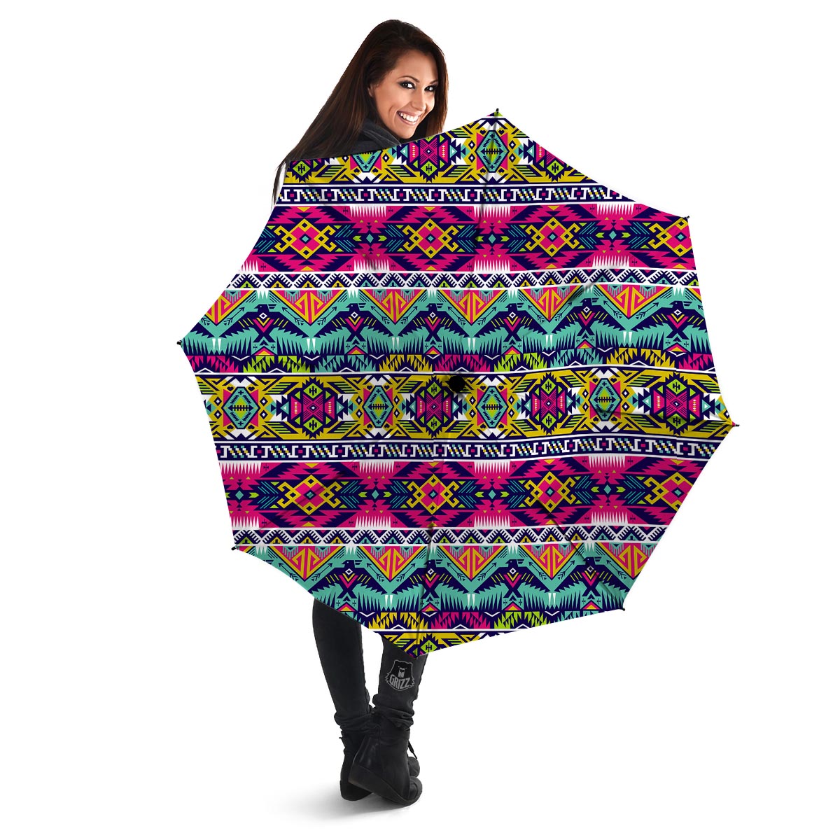 Hippie Tribal Aztec Print Pattern Umbrella-grizzshop