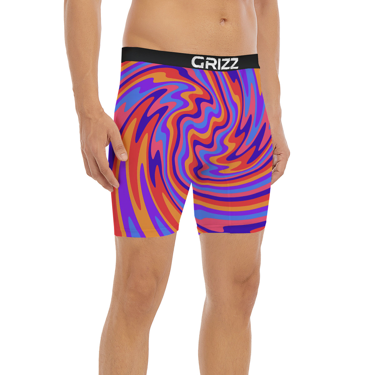 Hippie Trippy Acid Color Print Pattern Boxer Briefs-grizzshop