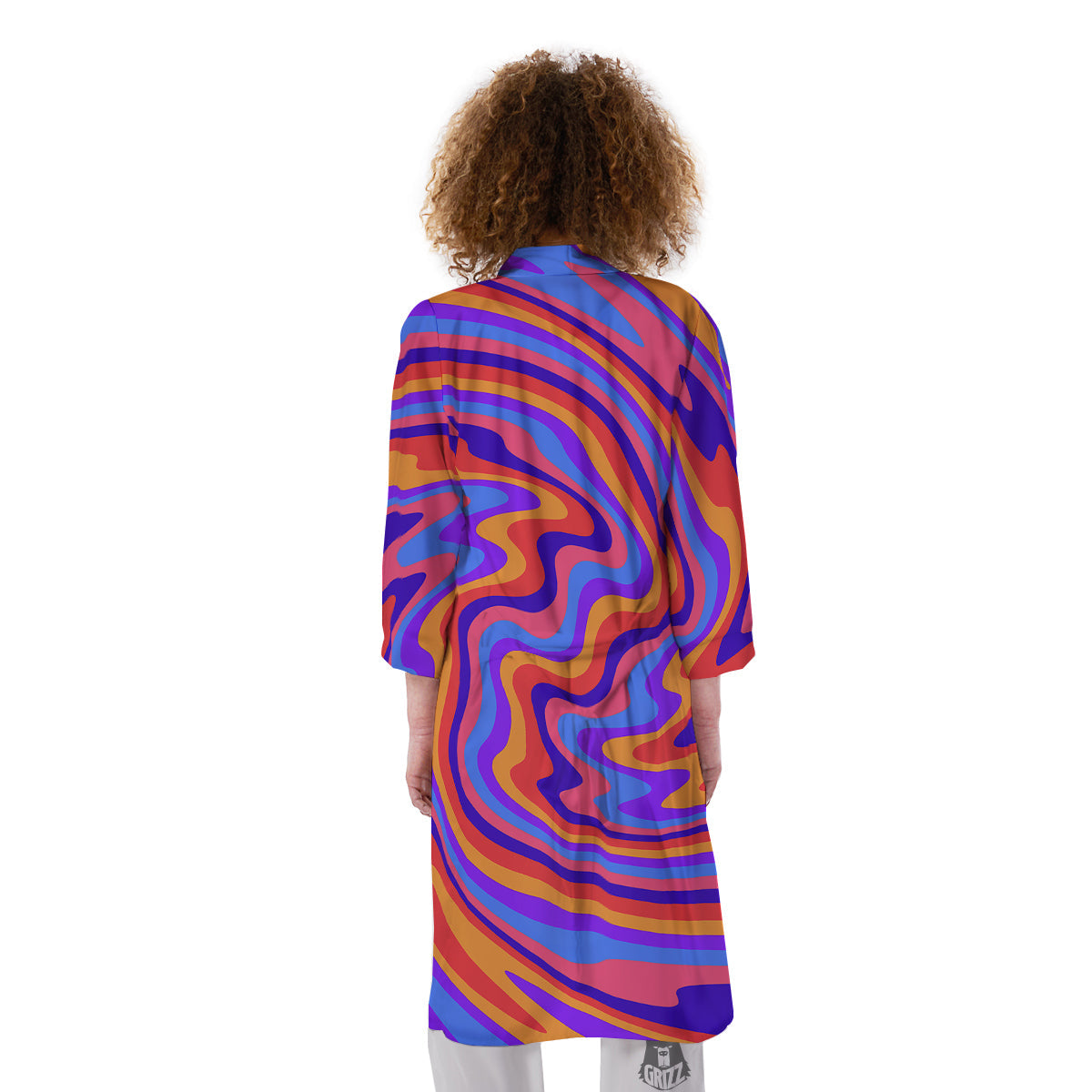 Hippie Trippy Acid Color Print Pattern Kimono-grizzshop