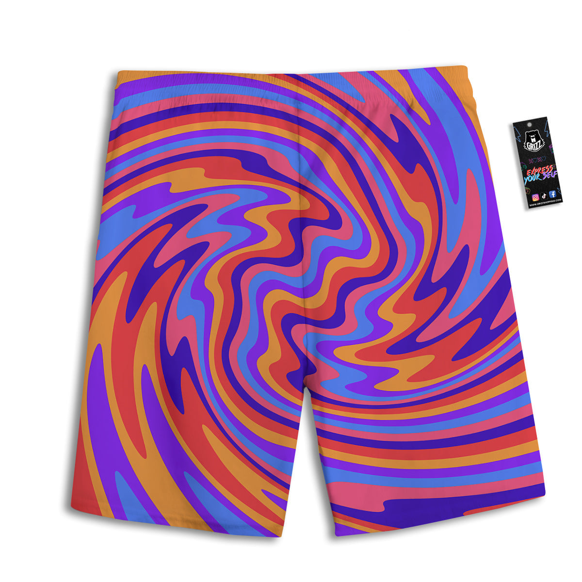 Hippie Trippy Acid Color Print Pattern Men's Athletic Shorts