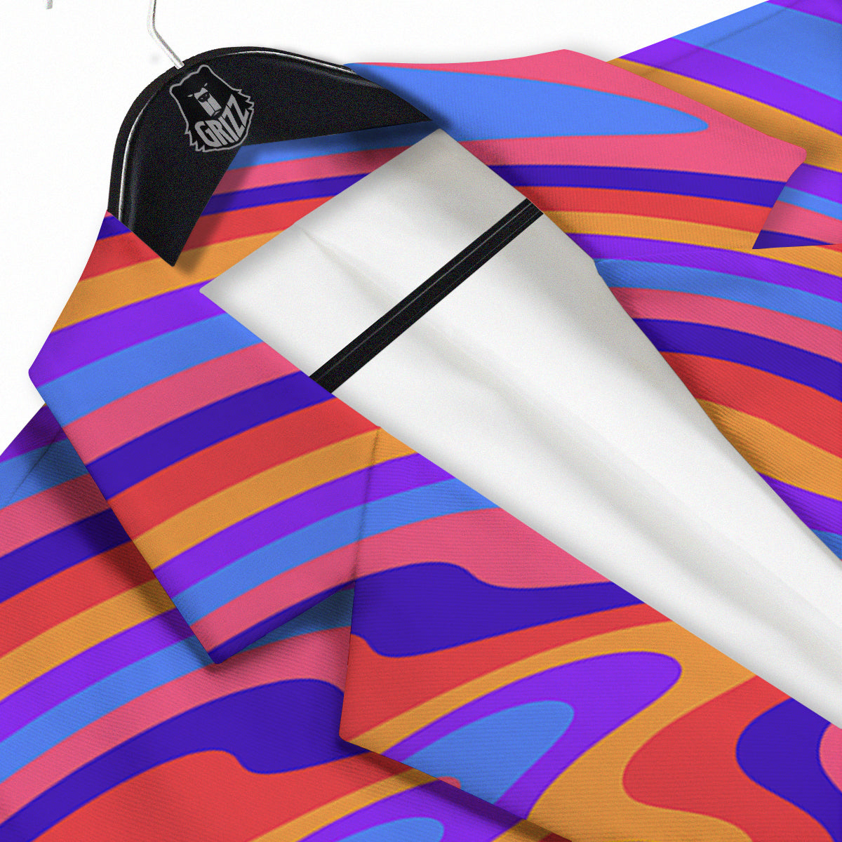 Hippie Trippy Acid Color Print Pattern Men's Sport Coat-grizzshop