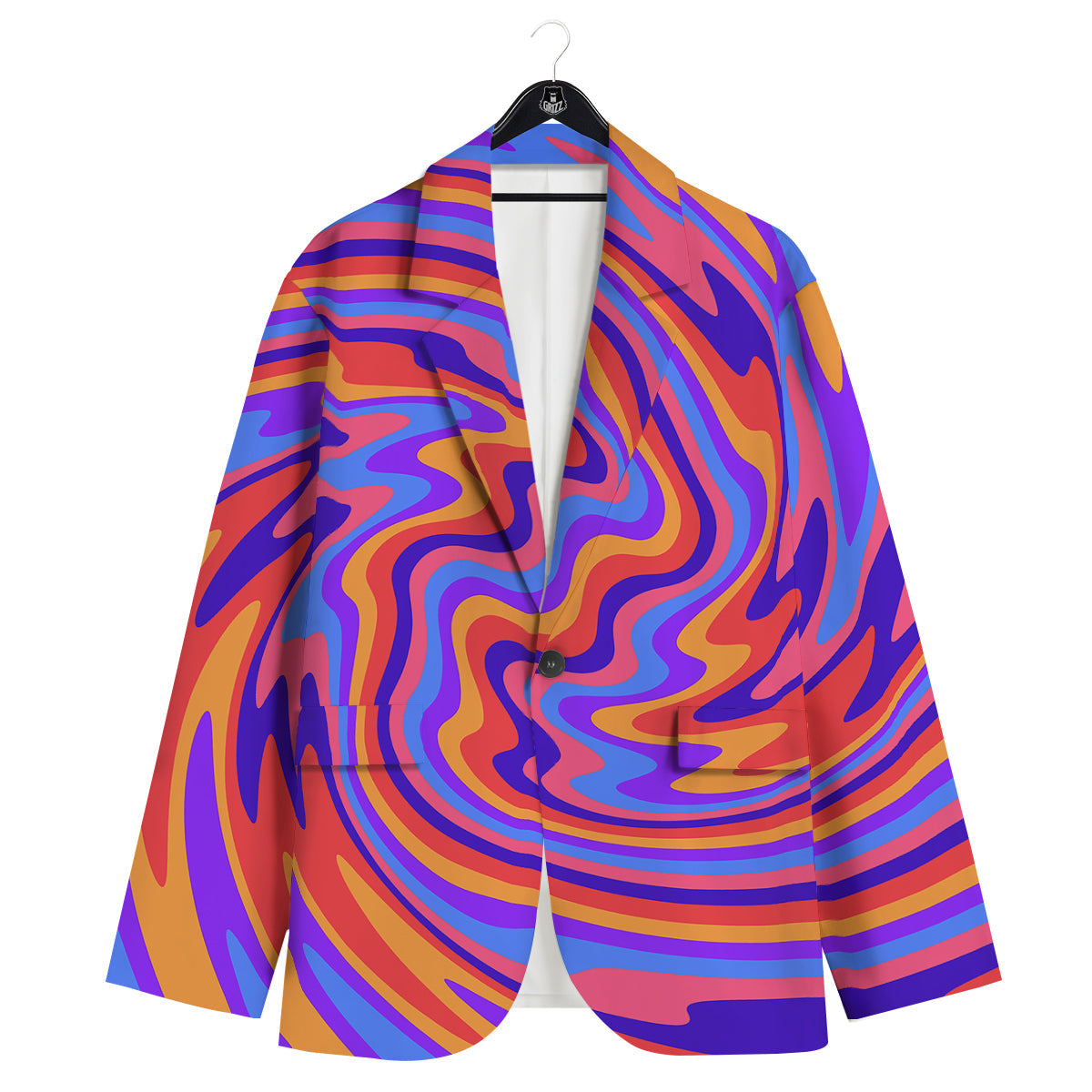 Hippie Trippy Acid Color Print Pattern Men's Sport Coat-grizzshop