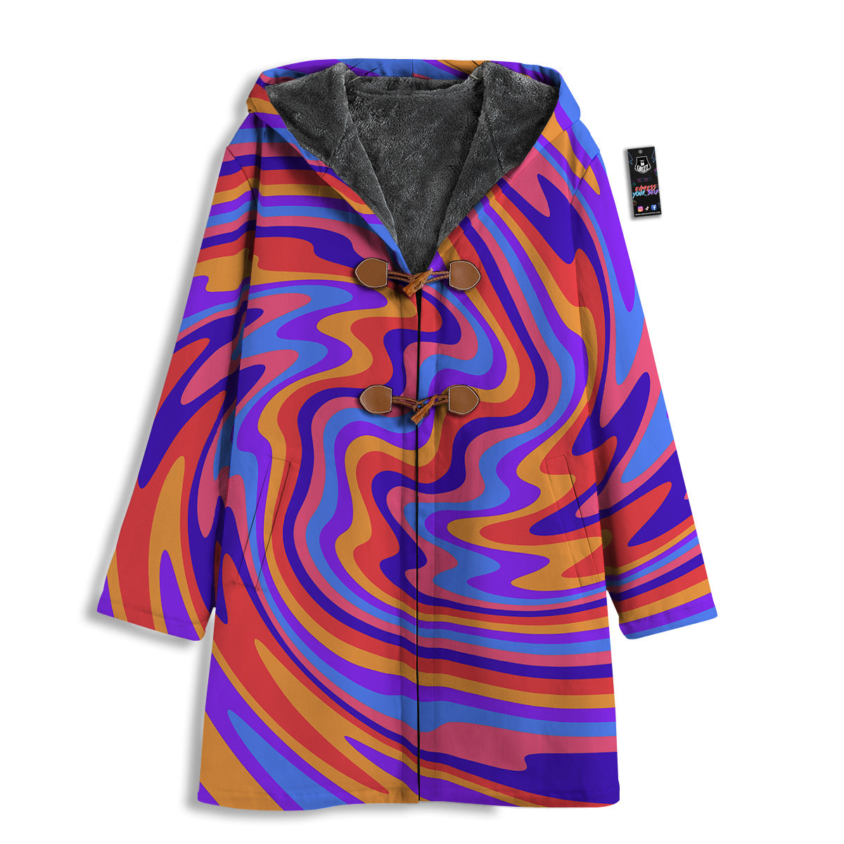 Hippie Trippy Acid Color Print Pattern Men's Windbreaker Jacket-grizzshop