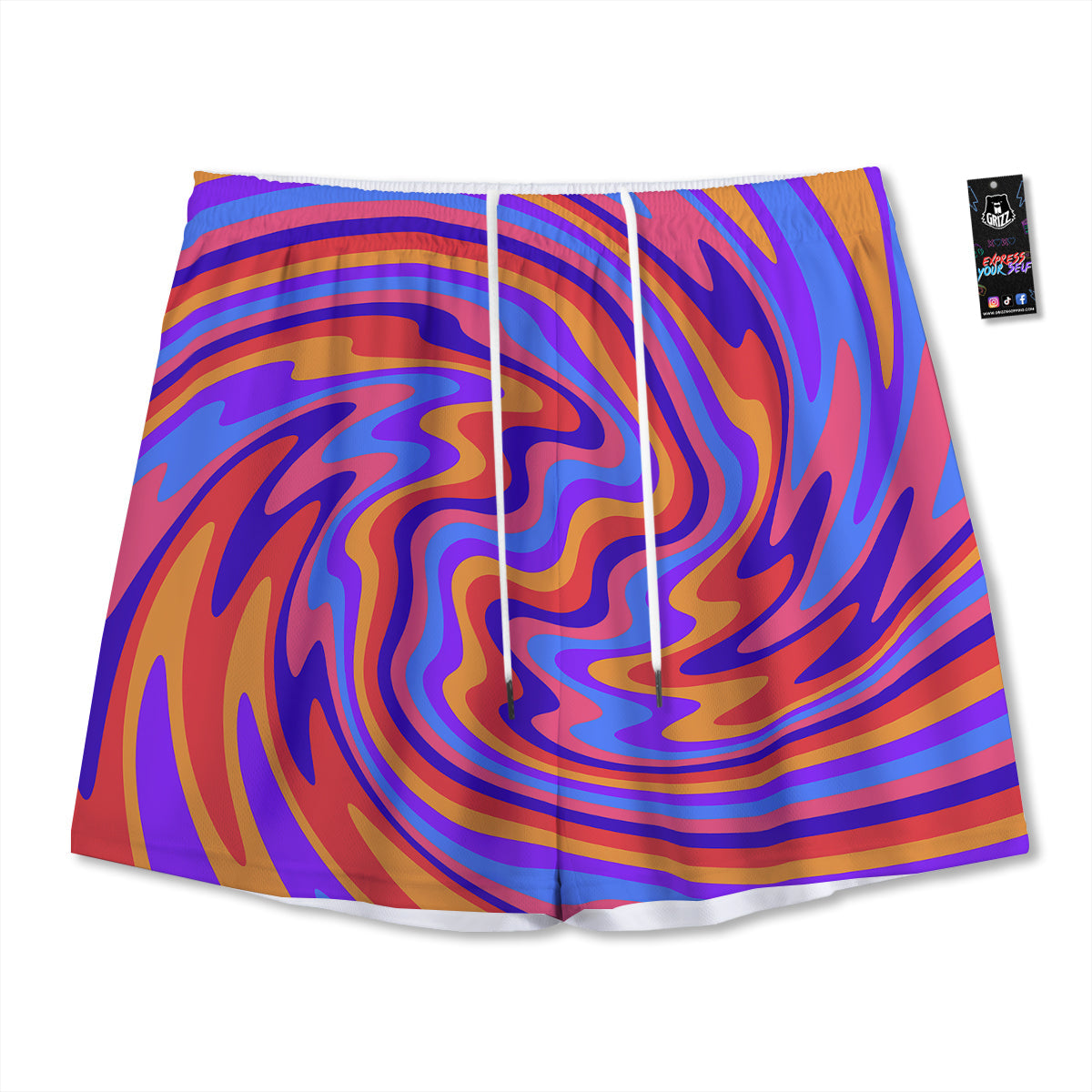 Kaleidoscope Cloud Dark Print Mesh Shorts