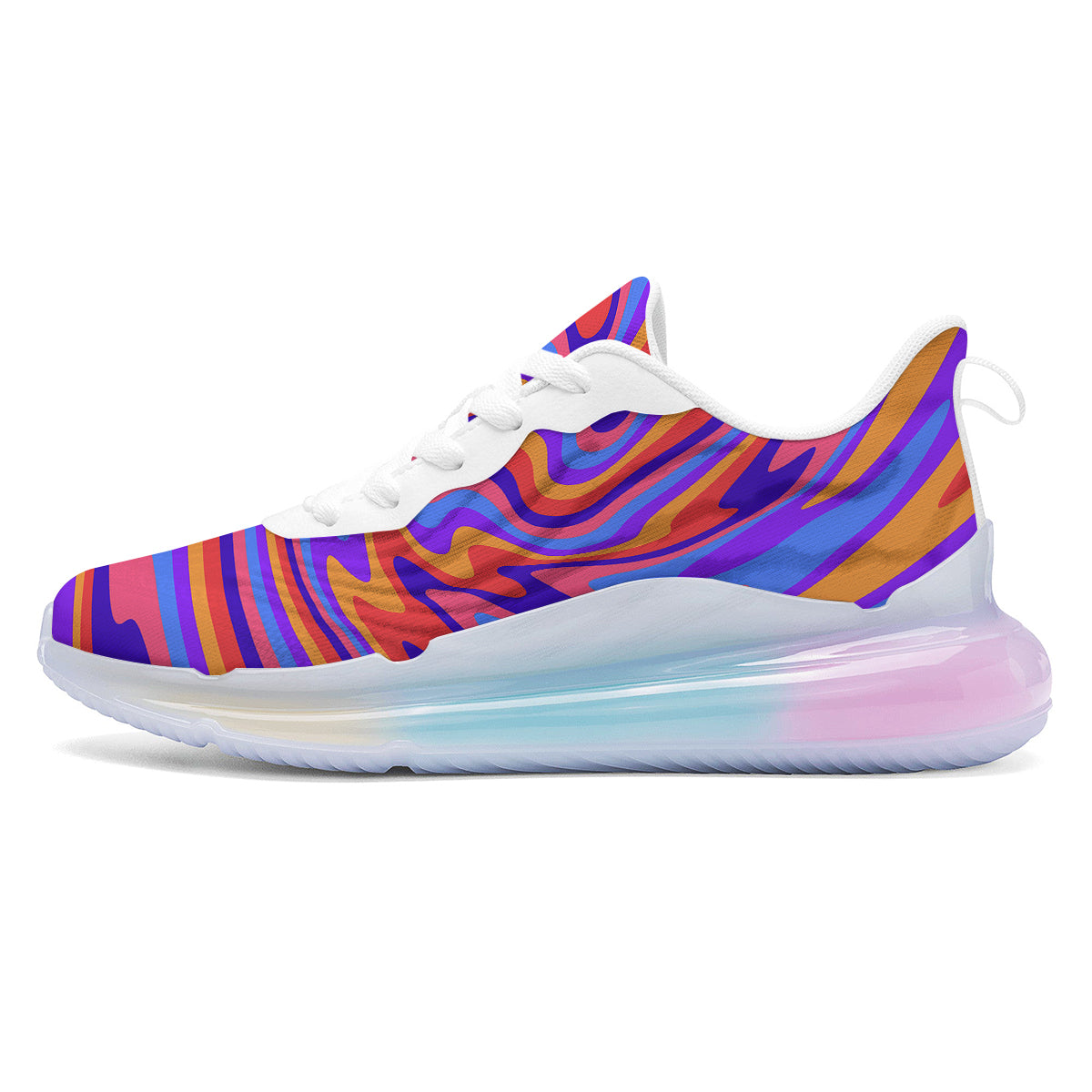 Hippie Trippy Acid Color Print Pattern Running Sneakers-grizzshop