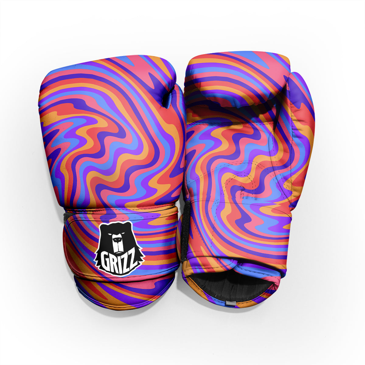 Hippie Trippy Acid Color Print Pattern Pro Boxing Glove