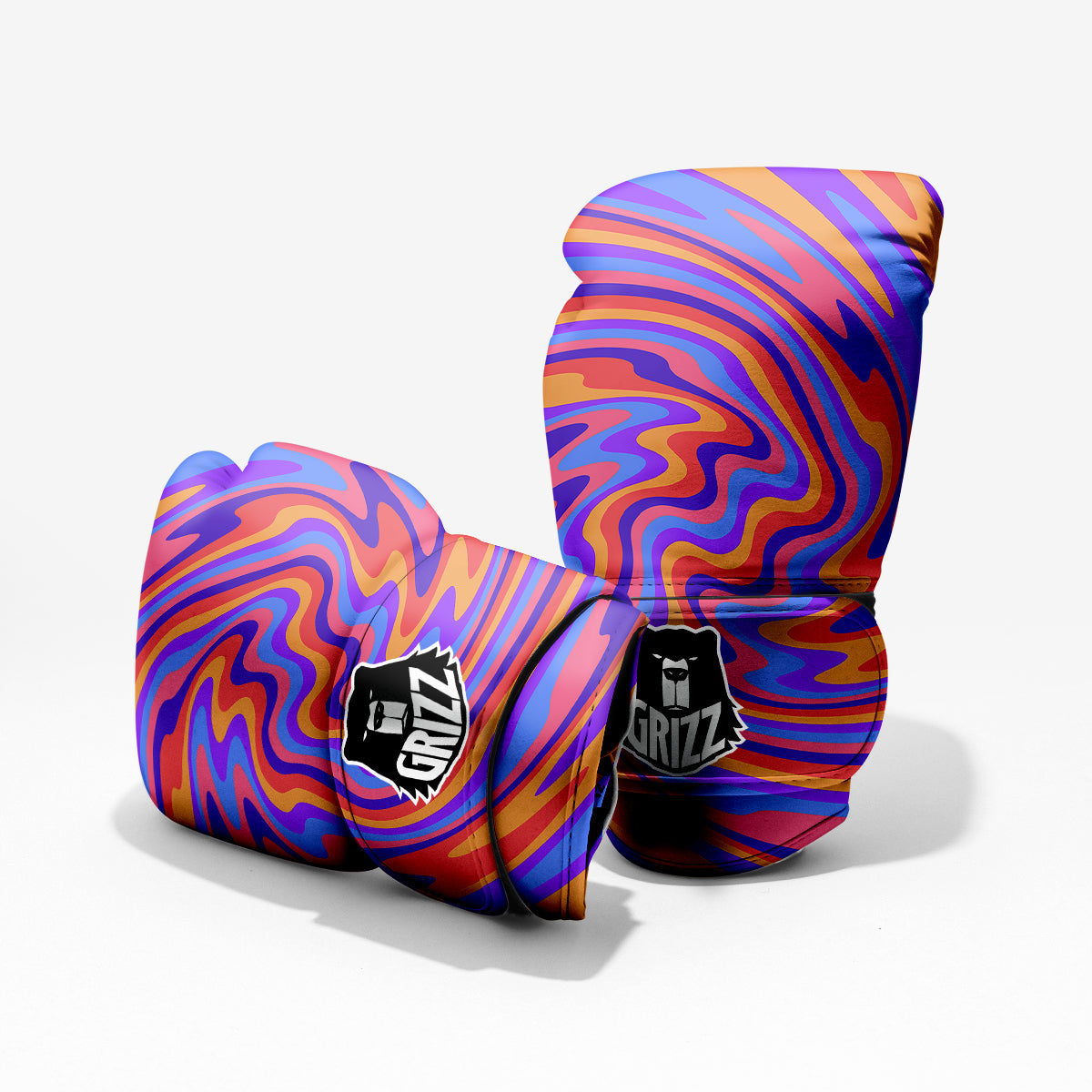 Hippie Trippy Acid Color Print Pattern Pro Boxing Glove