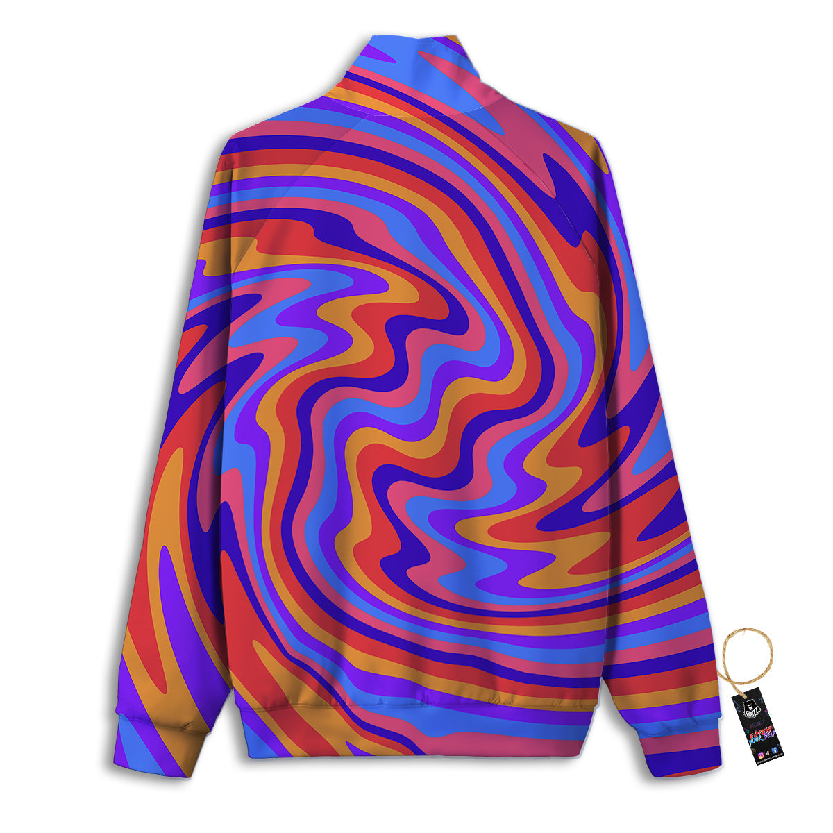 Hippie Trippy Acid Color Print Pattern Track Jacket-grizzshop