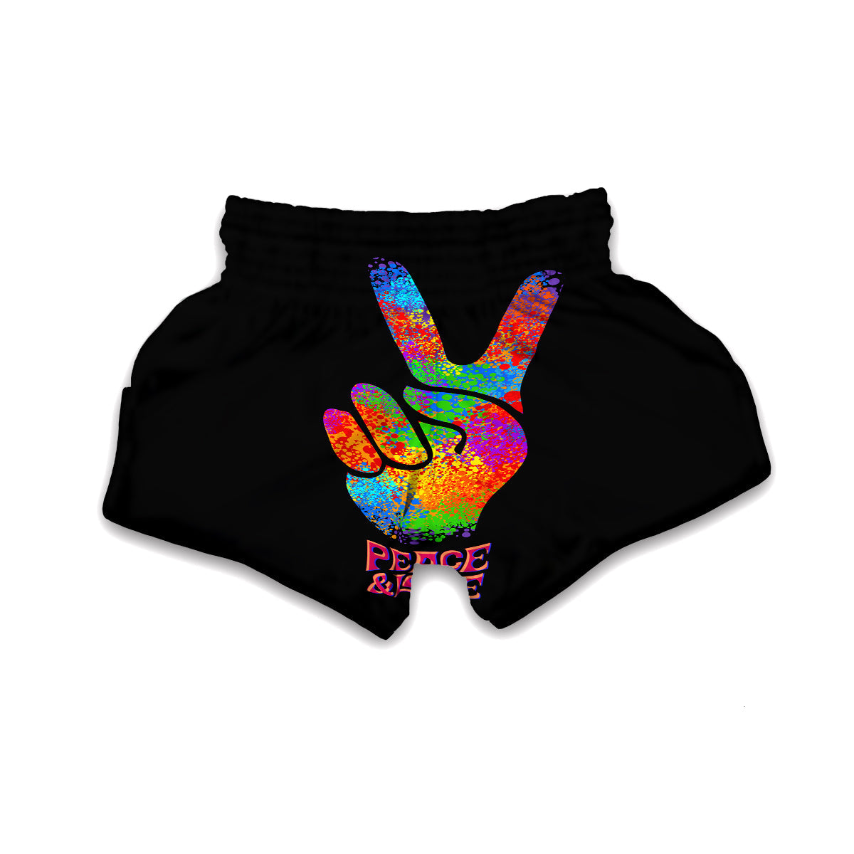 Hippie Two Finger Muay Thai Boxing Shorts-grizzshop