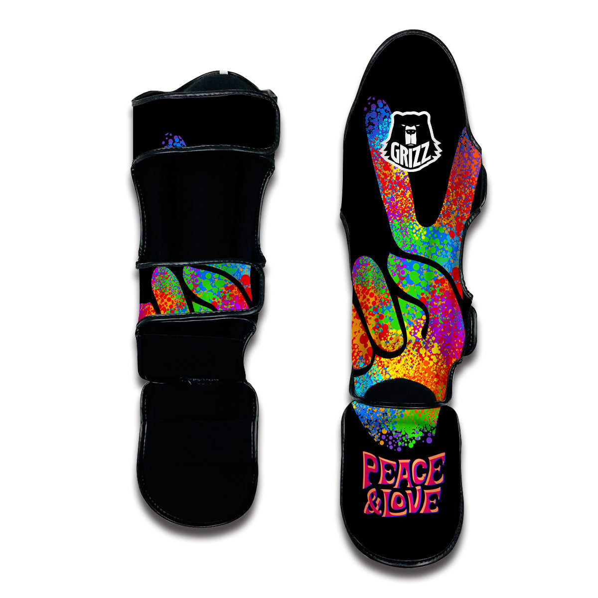 Hippie Two Finger Muay Thai Shin Guards-grizzshop